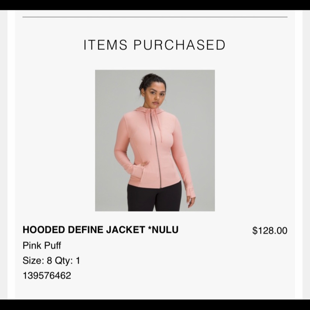 Brand new, only worn ONE time Lululemon running jacket